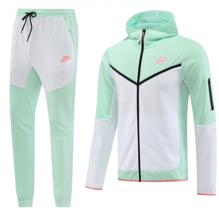 2 Piece Hooded Sweatshirt Long pants Green White Autumn Casual Clothes (Top+Pant)-7207490