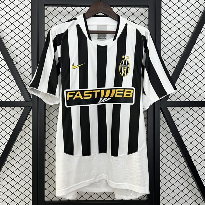 Retro 03/04 Juventus Home Black White Jersey Kit short sleeve-5437283