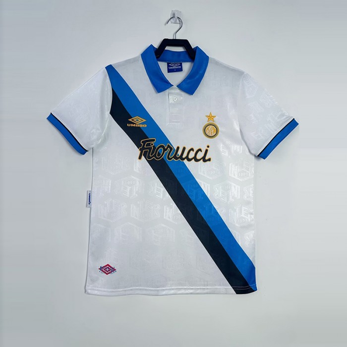 Retro 94/95 Inter Milan Away White Jersey Kit short sleeve-5924142