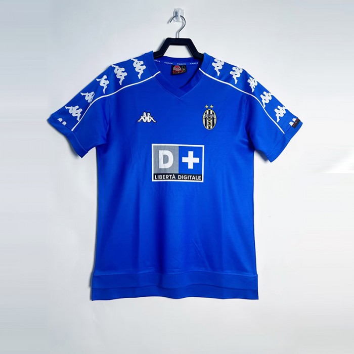 Retro 99/00 Juventus Away Blue Jersey Kit short sleeve-6067787