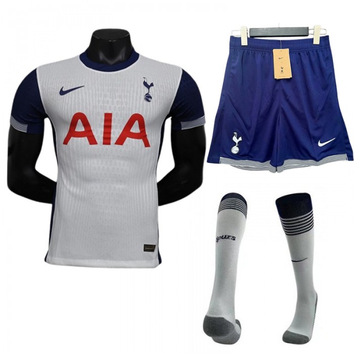 24/25 Tottenham Hotspur Home White Blue Jersey Kit short Sleeve (Shirt + Short + Socks) (Player Version)-9273180