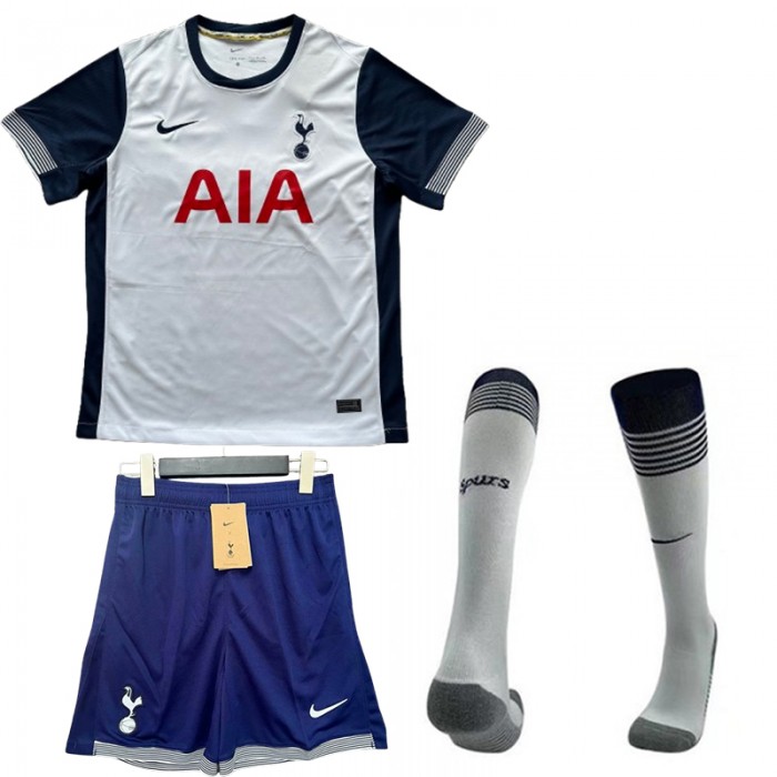 24/25 Tottenham Hotspur Home White Blue Jersey Kit short Sleeve (Shirt + Short + Socks)-7345859